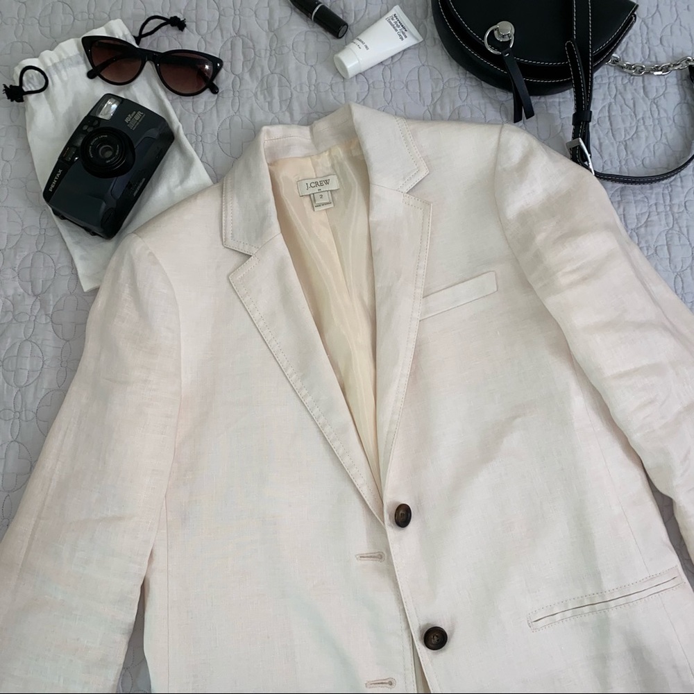J.Crew Champagne Linen Blazer